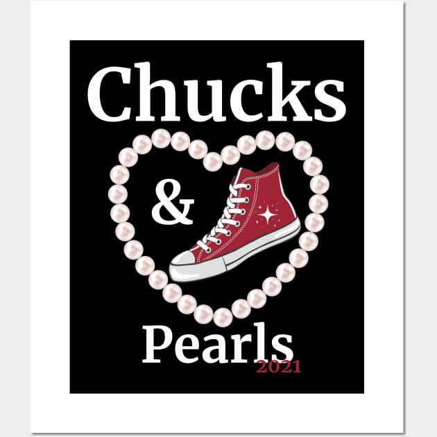 Chucks and Pearls 2021 Harris Biden Wall Art by JustBeSatisfied